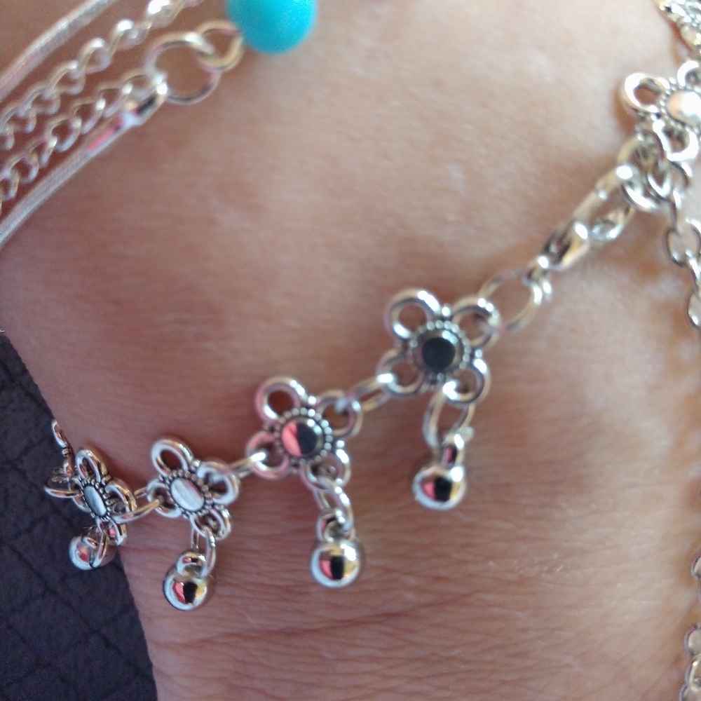 Anklet beaded and floral - Picture 6 of 8